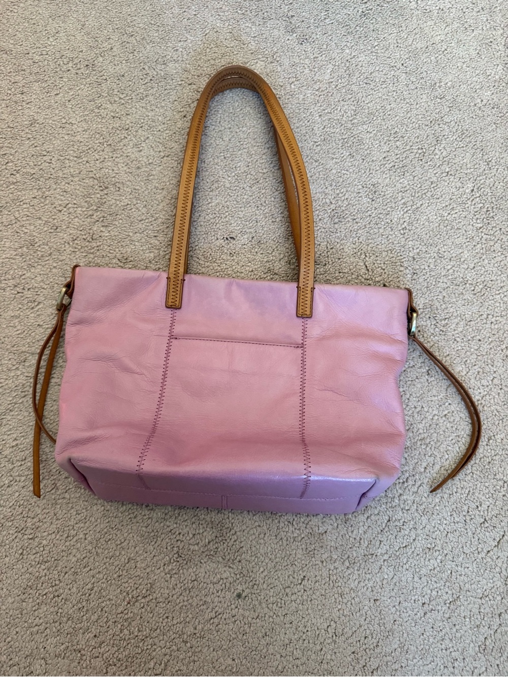 Hobo Cicely Pink Leather Tote Bag with Tan Handles